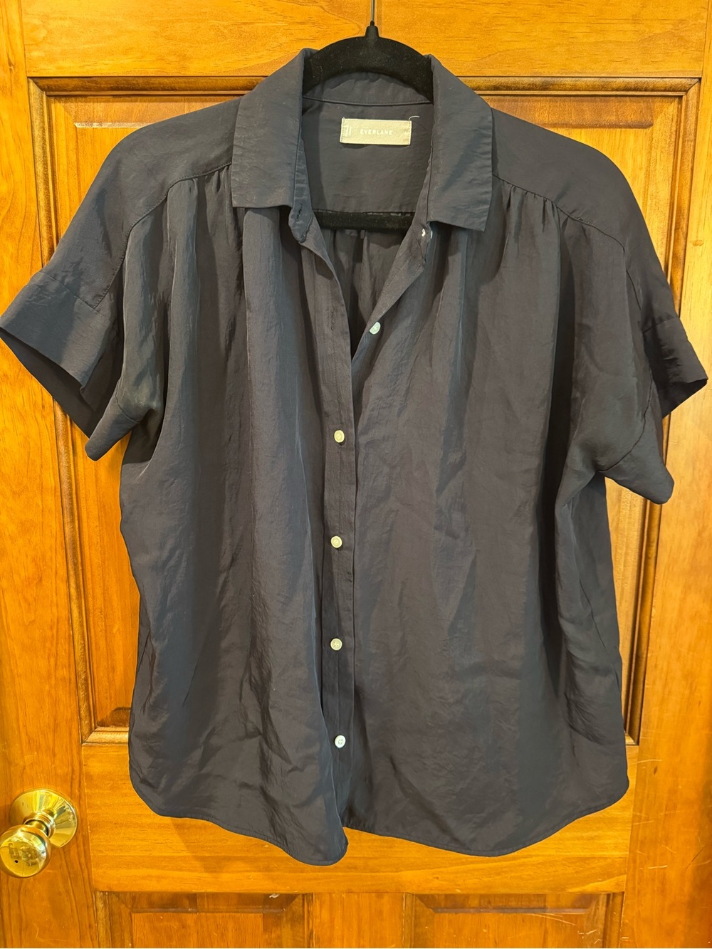 Everlane Black Short-Sleeve Button-Down Shirt